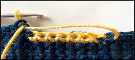 How to change colors in crochet: step 2