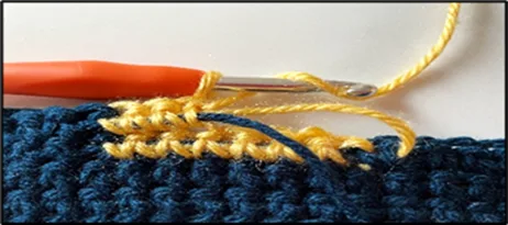 How to change colors in crochet: step 3
