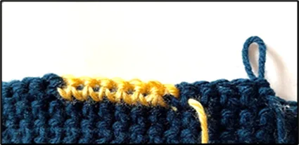 How to change colors in crochet: step 1
