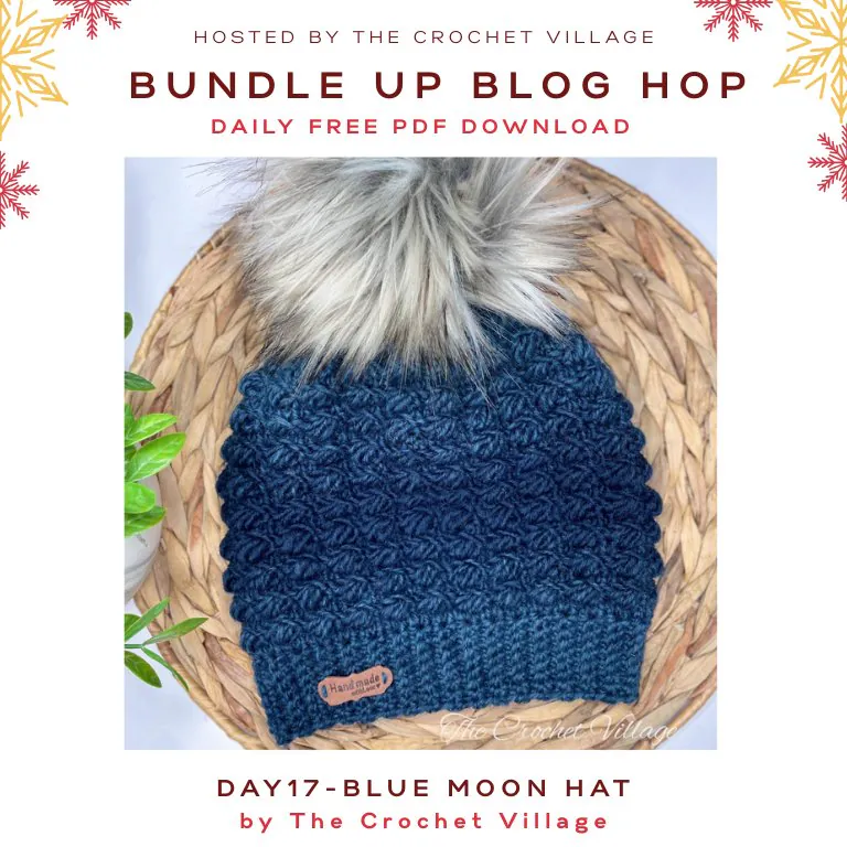 Blue moon hat- Day 17 of the Bundle Up Blog Hop free crochet winter patterns