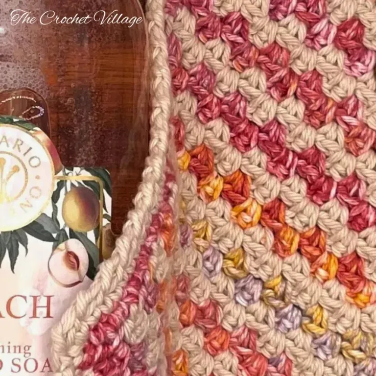 A crochet cloth featuring a beautiful and textured stitch.