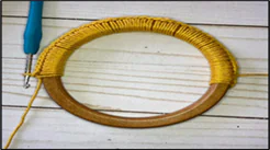 How to crochet around a wooden handle