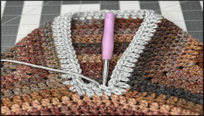 Crocheting sleeve setup row after body separation - crochet sweater tutorial
