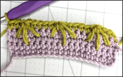 Spike stitch close-up - row 1
