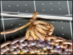Progress shot showing star stitch formation