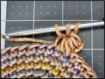 Crochet tutorial progress photo - demonstrating star stitch construction step-by-step