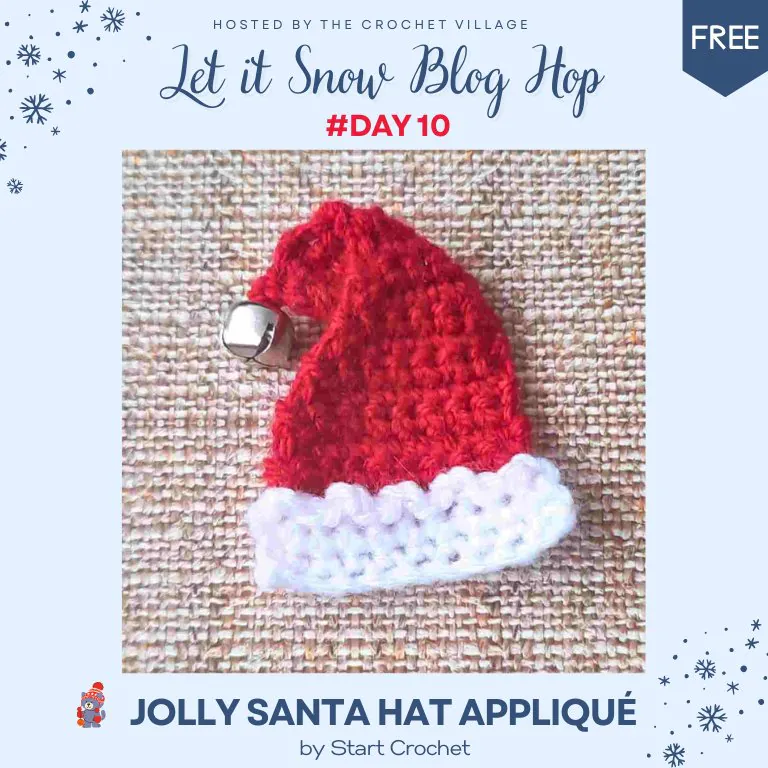 Free crochet christmas pattern: Sata hat applique