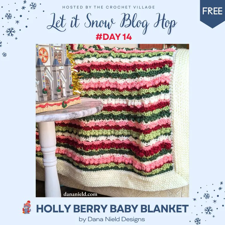 Free crochet christmas pattern: Crochet christmas baby blanket