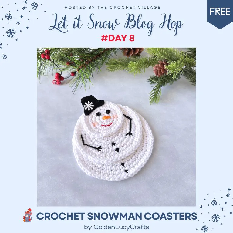 Free crochet christmas pattern: Snowman coasters