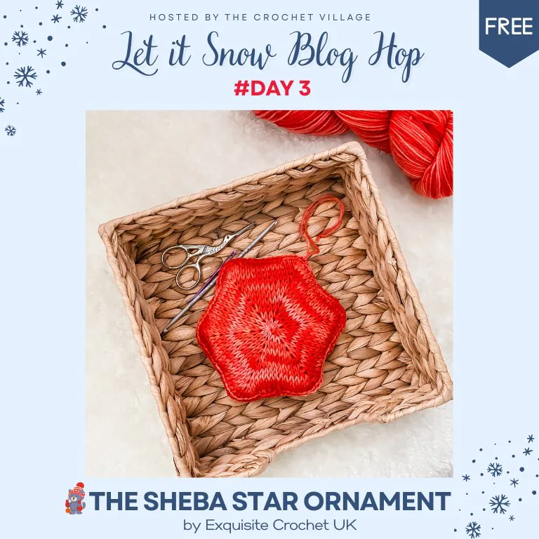 Crochet star ornament featured for free crochet pattern for a quick and festive Christmas decoration.