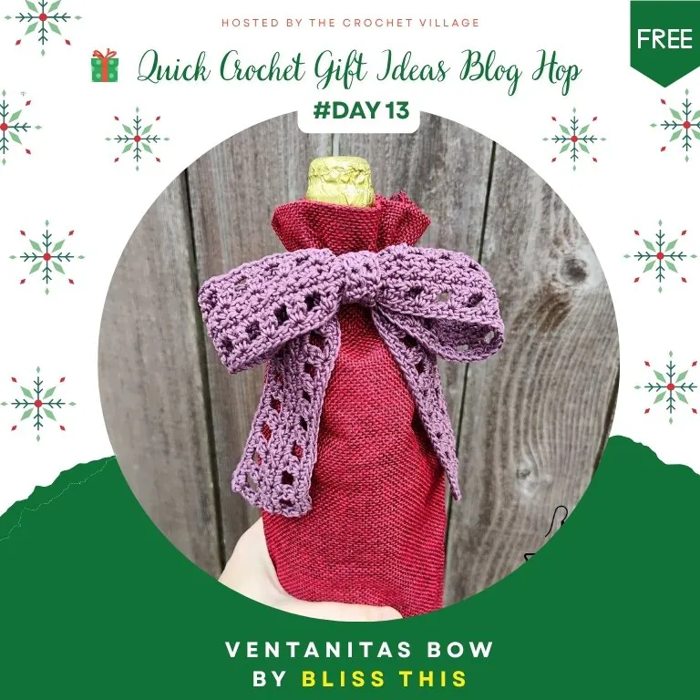 Quick crochet Christmas gift - a crochet gift bow