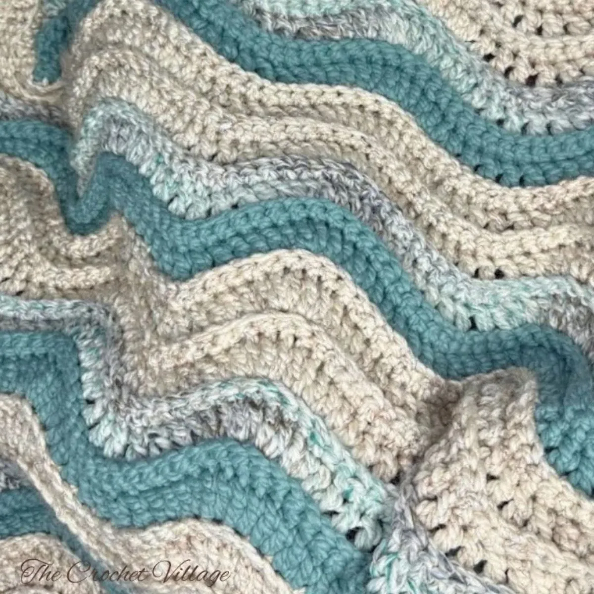 Crochet waves ripple close-up rolling hills blanket