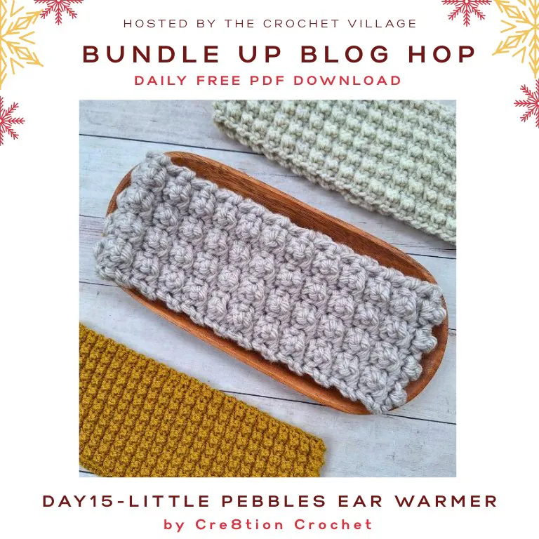 Chunky ear warmer- Day 15 of the Bundle Up Blog Hop free crochet winter patterns