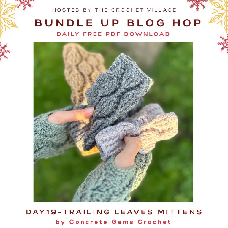 Crochet fingerless mittens- Day 19 of the Bundle Up Blog Hop free crochet winter patterns