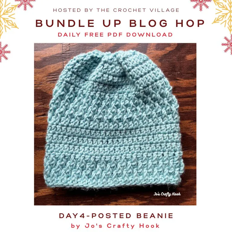 Crochet textured hat - Day 4 of the Bundle Up Blog Hop free crochet winter  patterns