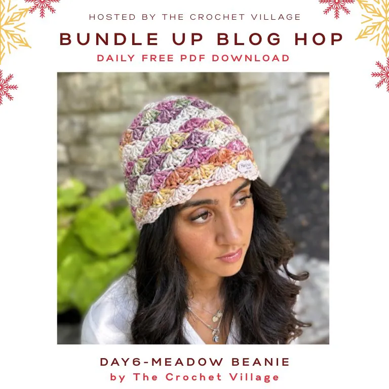 Crochet top down beanie- Day 6 of the Bundle Up Blog Hop free crochet winter patterns