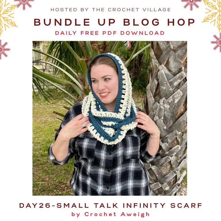 Crochet infinity scarf- Day 26 of the Bundle Up Blog Hop free crochet winter patterns