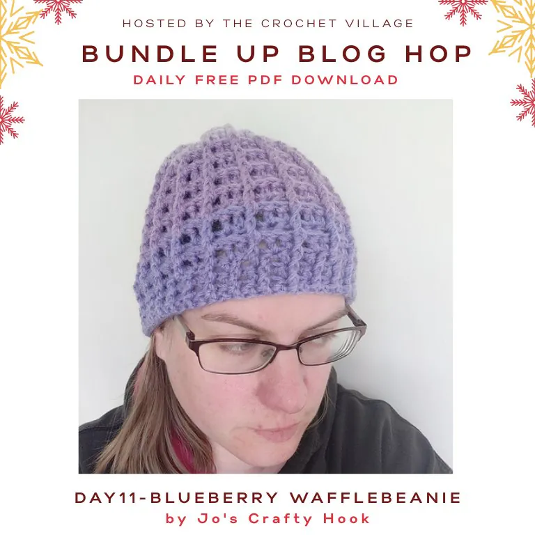Waffle stitch beaine- Day 11 of the Bundle Up Blog Hop free crochet winter patterns