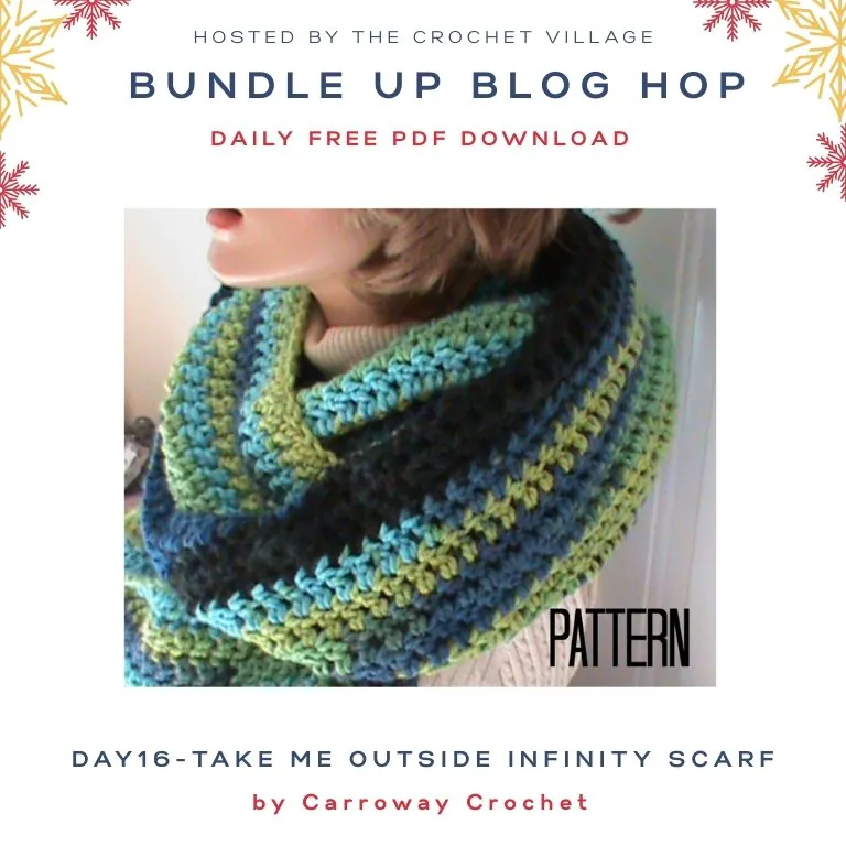 Infinity scarf- Day 16 of the Bundle Up Blog Hop free crochet winter patterns