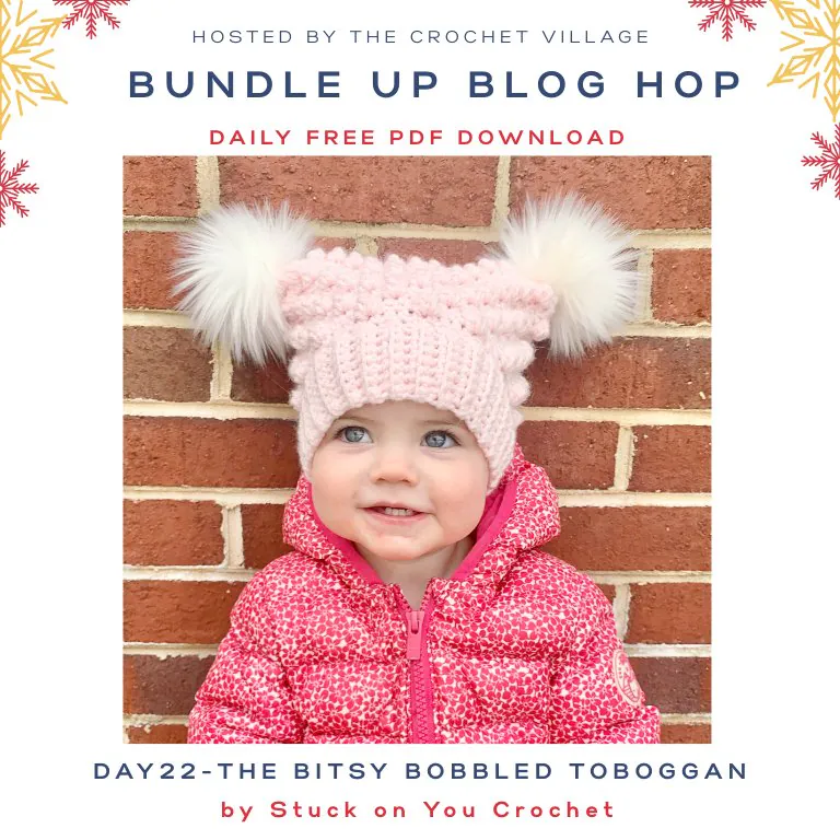 Crochet bobble hat- Day 21  of the Bundle Up Blog Hop free crochet winter patterns