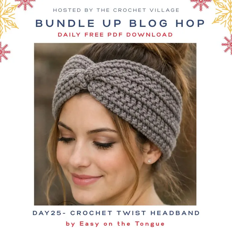Crochet knotted headband - Day 25 of the Bundle Up Blog Hop free crochet winter patterns