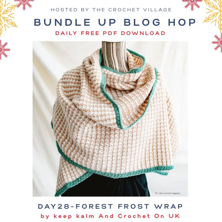 Crochet women wrap - Day 27  of the Bundle Up Blog Hop free crochet winter patterns