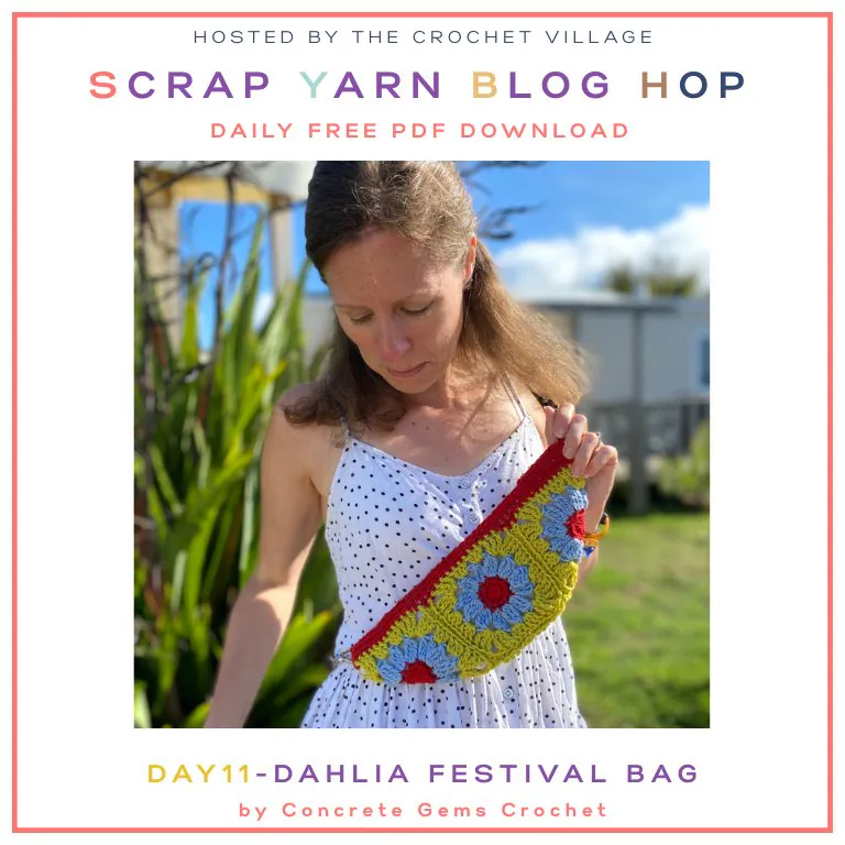 Crochet granny square bag using leftover yarn