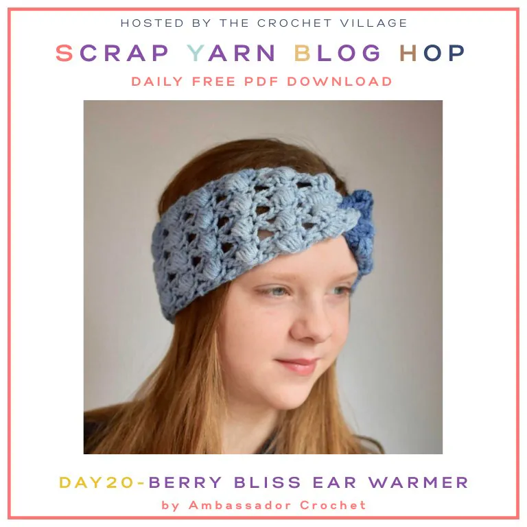 Crochet bubble head band - free crochet scrap yarn pattern