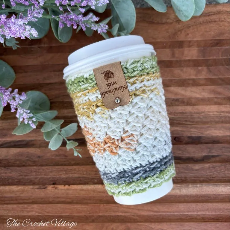 Easy crochet coffee sleeve pattern - beginner crochet cup cozy great for craft markets and handmade gifts